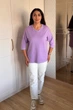 Светр INEDIT 10858 Lavender ONE SIZE - зображення 4