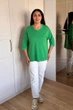 Светр INEDIT 10858 Green ONE SIZE - изображение 4