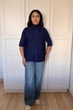 Светр INEDIT 10847 Dark-Blue ONE SIZE - зображення 4