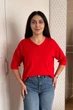 Светр INEDIT 10845 Red ONE SIZE - изображение 1
