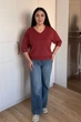 Светр INEDIT 10865 Wine ONE SIZE - изображение 5