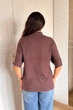 Светр INEDIT 10857 Dark-Brown ONE SIZE - изображение 4