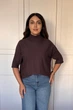 Светр INEDIT 10847 Dark-Brown ONE SIZE - зображення 1