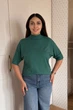 Светр INEDIT 10857 Dark-Green ONE SIZE - изображение 1
