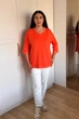 Светр INEDIT 10858 Orange ONE SIZE - изображение 4