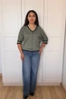 Светр INEDIT 10853 Green ONE SIZE - зображення 7