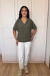 Светр INEDIT 10856 Khaki ONE SIZE - изображение 5