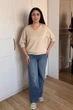 Светр INEDIT 10865 Beige ONE SIZE - изображение 5