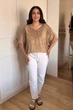 Блуза INEDIT 29007 Beige ONE SIZE - изображение 6