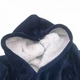 Плед толстовка двухсторонняя халат с капюшоном и рукавами Huggle Hoodie One Size Синий - изображение 2