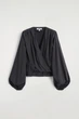 Блуза жіноча COS gathered wrap-over blouse 1311454002 L Графіт - изображение 7