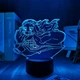 3D аниме-светильник ночник Нэдзуко Камадо с Клинка, рассекающего демонов Demon Slayer, RGB-лампа с LED-подсветкой на 7 цветов - изображение 7