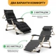 Складывающееся кресло кровать с подушкой до 150 кг LEOBRO Темная полоска Black (LB-1139) - изображение 11