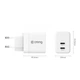 Мережевий зарядний пристрій Crong Ultra Compact GaN 2x USB-C 35W PD 3.0 White (5904310702225) - зображення 4