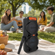 Портативна Bluetooth-колонка GTS-1880 з двома 8" динаміками та бездротовим мікрофоном, 50 Вт, чорна - зображення 3