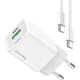 Сетевое зарядное устройство ColorWay GaN Mini CW-CHS062PDC-WT 20W USB-C + USB-A PD 3.0 QC 4.0 PPS + кабель USB-C – USB-C White Белый - изображение 3