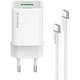 Сетевое зарядное устройство ColorWay GaN Mini CW-CHS062PDC-WT 20W USB-C + USB-A PD 3.0 QC 4.0 PPS + кабель USB-C – USB-C White Белый - изображение 5