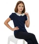 Блуза трикотажная с коротким рукавом для девочки Smil 114602 синий 152 - изображение 1