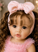 Лялька Reborn Baby Doll Monika 55 см вінілова дівчинка з кучерявим волоссям та аксесуарами, можна купати - изображение 2