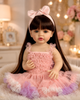 Реалістична лялька Reborn Baby Doll Victoria 55 см — вінілова дівчинка з довгим темним волоссям та аксесуарами, можна купати (RB086) - зображення 2