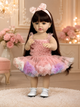 Реалістична лялька Reborn Baby Doll Victoria 55 см — вінілова дівчинка з довгим темним волоссям та аксесуарами, можна купати (RB086) - зображення 4