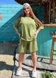 Женский летний костюм с футболкой и шортами K065 3XL-4XL (58-60) Оливковый - изображение 3