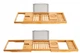Регулируемая бамбуковая полка столик для ванны с подставкой для планшета и бокала вина FK-3255 - изображение 6