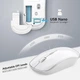 Беспроводной комплект клавиатуры и мыши, JOYACCESS 2.4G (английская раскладка )2400 DPI, белый+серебряный - изображение 7