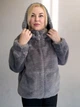 Жіноча коротка шуба Норка з капюшоном Сірий - зображення 2