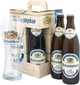 Набор пива Weihenstephaner Hefeweissbier белое нефильтрованное 5.4% 0.5 л x 3 шт + бокал 0.5 л (4105120018631) - изображение 1