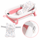Детская ванночка складная Hanert KinderBad Pink с подушкой и электронным термометром - изображение 5