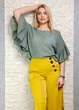 Блуза батистова прямого крою, оливкова Italy Moda 11-104 - оливковий - S-L - изображение 1