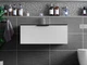 Тумба лакированная, подвесная Luxor French 80, с умывальником Imperio Low 80 Black - изображение 3