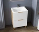 Тумба лакированная, Luxor Anna 50 Дуб, с умывальником Imperio Low 50 - изображение 5