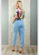 Брюки carrot fit вельветові з защипами блакитні Nest 26-304 - M-XL - блакитний - изображение 7