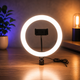 Светодиодная LED профессиональная цветная кольцевая лампа для селфи блогеров предметной съёмки 26 см для фото и видео - изображение 6