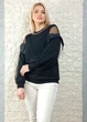 Джемпер з люрексом, фатином та кристалами чорний di classe 24-2781 - M-XL - чорний - изображение 4