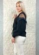 Джемпер з люрексом, фатином та кристалами чорний di classe 24-2781 - M-XL - чорний - изображение 6