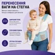 Эргономичный хипсит-переноска с плечевым ремнем AINOMI (от 3 до 36 мес, до 15 кг) голубой - изображение 4