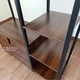 Стелаж підлоговий 120×90×34 см із шафкою, етажерка з металевим каркасом та з полицями ЛДСП для дому, офісу, вітальні та кабінету, для зберігання книг, декору та документів Темний Горіх, YM-080-Walnut - зображення 12
