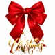 Наклейка Декоративная Christmas С Красным Бантом И Золотой Надписью 57x40см - изображение 1