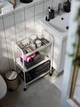 Візок білий,на колесах, 26x48x77 см IKEA HORNAVAN 702.438.73 - изображение 3