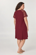 Ночная рубашка женская из модала Ellen Meryl LDM 120/21/02 бордовая с кружевом короткий рукав 3XL - изображение 3