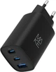 Мережевий зарядний пристрій Make 65W GaN3 2xType-C PD3.0 + USB QC4.0 Black (MCW-6531GBK) - зображення 1