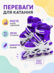 Дитячі роликові ковзани для дівчинки S 31-34, розсувні ролики для початківців з колесом що світиться фіолетові (49676201) - зображення 2