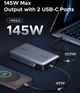 УМБ Ugreen PB551 20000mAh 145W PD/QC, USB-A, USB-C IN/OUT Gray (UGR-55992B) - зображення 4