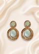 Сережки Acqua Oro з м’ятно-аквамариновими кабошонами золотисті di classe 7-2032 - One size - золотистий - изображение 1