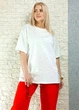Футболка бавовняна з дрібними паєтками та стразами біла GAGA summer 16-150 - L-XXL - білий - изображение 1