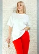Футболка бавовняна з дрібними паєтками та стразами біла GAGA summer 16-150 - L-XXL - білий - изображение 4