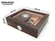 Х'юмідор для 15-20 сигар зі скляною кришкою та аксесуарами Walnut Matte Finish - изображение 6